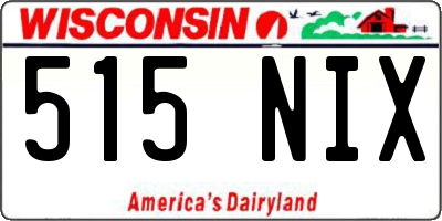 WI license plate 515NIX