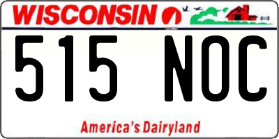 WI license plate 515NOC