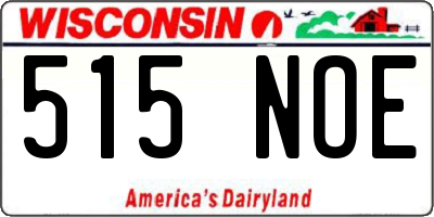 WI license plate 515NOE