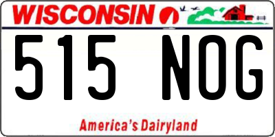 WI license plate 515NOG