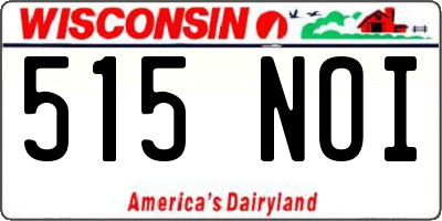 WI license plate 515NOI