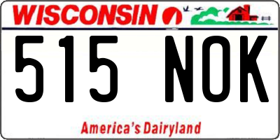 WI license plate 515NOK