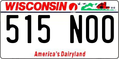 WI license plate 515NOO