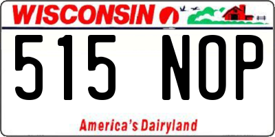 WI license plate 515NOP