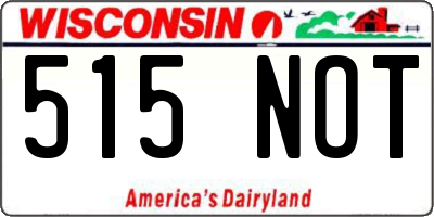 WI license plate 515NOT