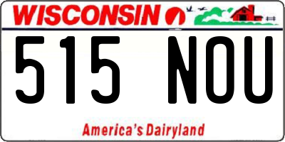 WI license plate 515NOU