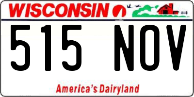 WI license plate 515NOV