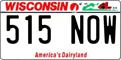 WI license plate 515NOW