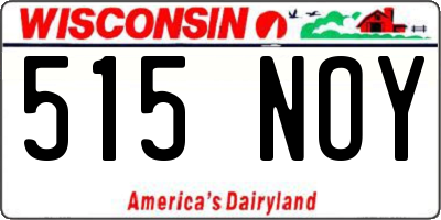 WI license plate 515NOY