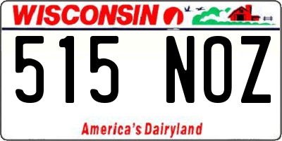 WI license plate 515NOZ