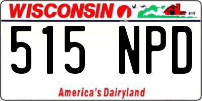 WI license plate 515NPD