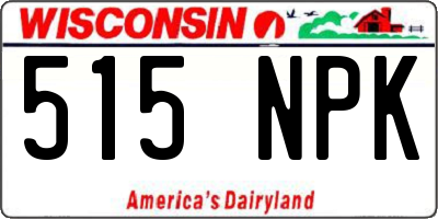 WI license plate 515NPK