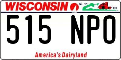 WI license plate 515NPO
