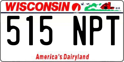 WI license plate 515NPT