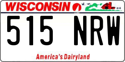 WI license plate 515NRW