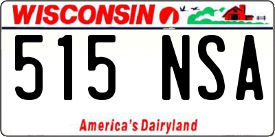 WI license plate 515NSA