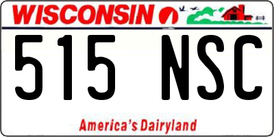 WI license plate 515NSC