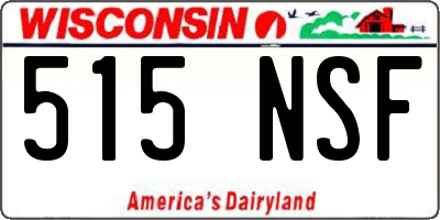 WI license plate 515NSF