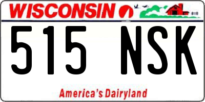 WI license plate 515NSK