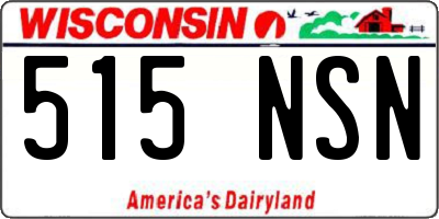 WI license plate 515NSN
