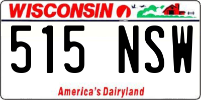 WI license plate 515NSW