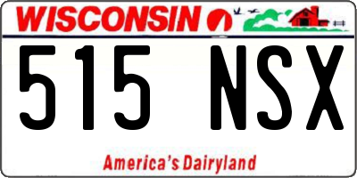 WI license plate 515NSX