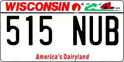 WI license plate 515NUB