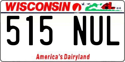 WI license plate 515NUL