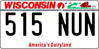 WI license plate 515NUN