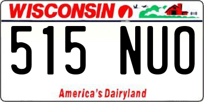 WI license plate 515NUO