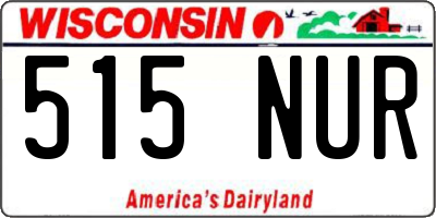WI license plate 515NUR