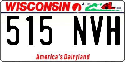 WI license plate 515NVH