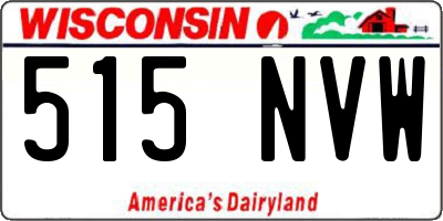 WI license plate 515NVW