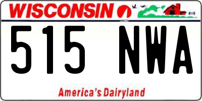 WI license plate 515NWA