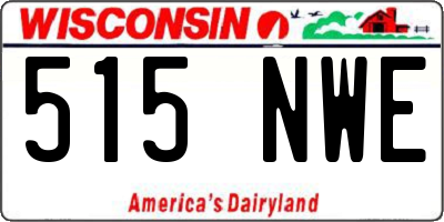 WI license plate 515NWE