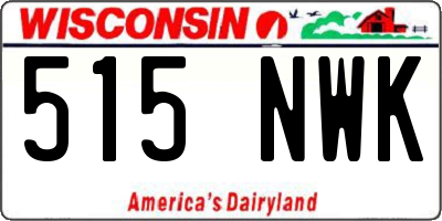 WI license plate 515NWK