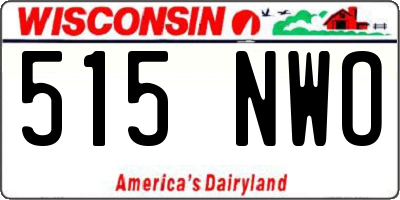 WI license plate 515NWO
