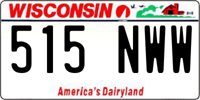 WI license plate 515NWW