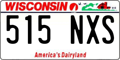 WI license plate 515NXS