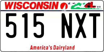 WI license plate 515NXT
