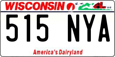 WI license plate 515NYA