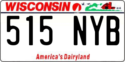 WI license plate 515NYB