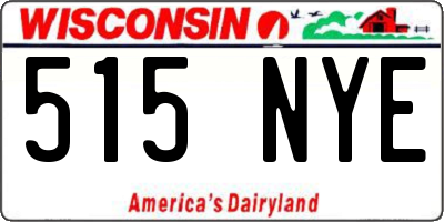 WI license plate 515NYE