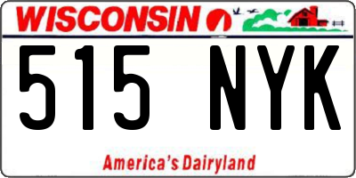 WI license plate 515NYK