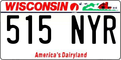 WI license plate 515NYR