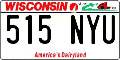 WI license plate 515NYU