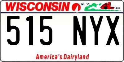 WI license plate 515NYX