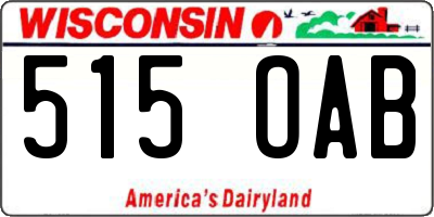 WI license plate 515OAB