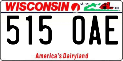 WI license plate 515OAE