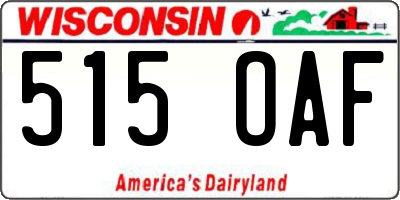 WI license plate 515OAF